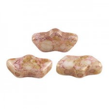 Les perles par Puca® Delos beads Opaque mix rose/gold ceramic look 03000/15695